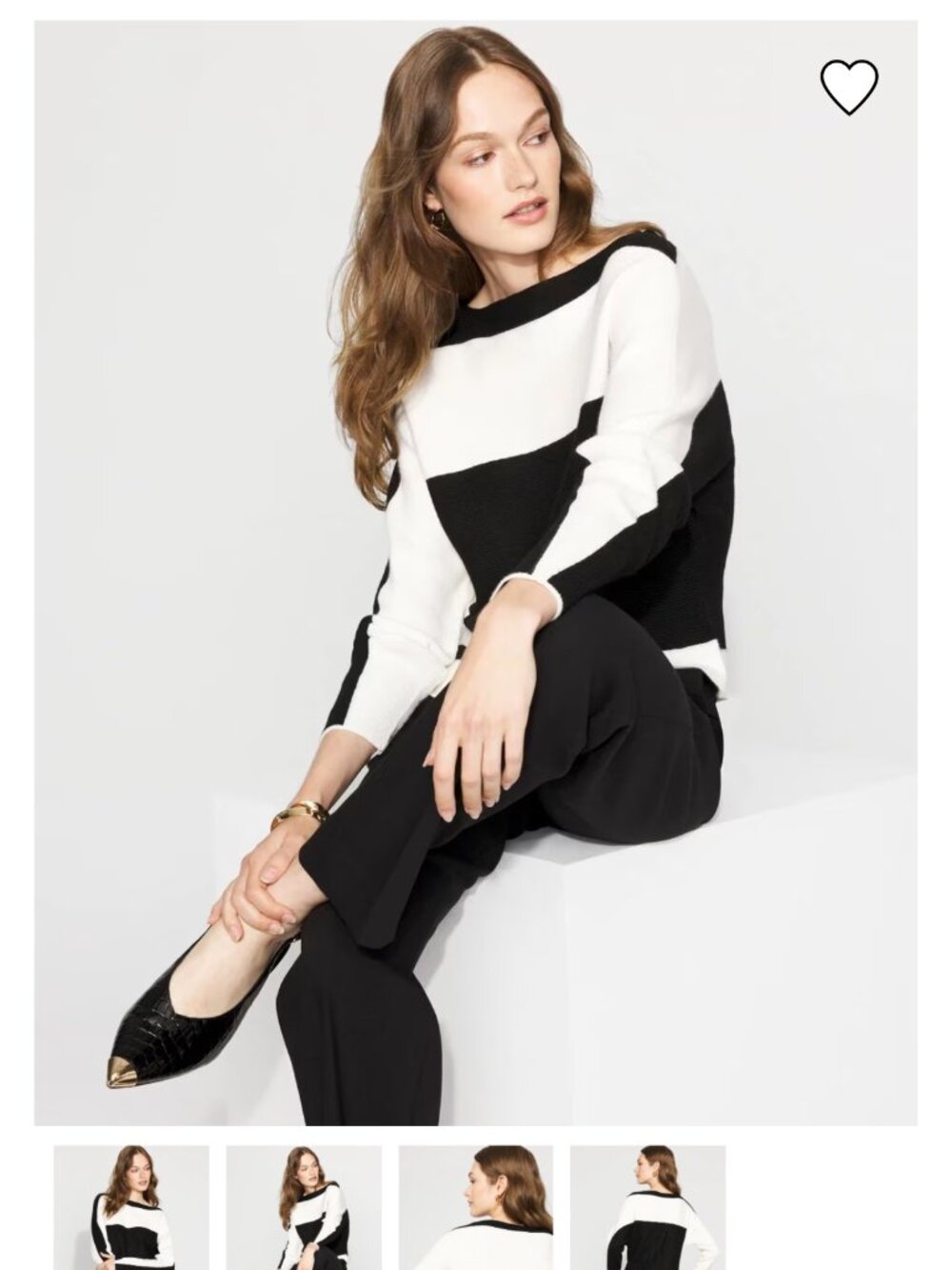 nwt WHITE HOUSE BLACK MARKET colorblock asymmetric sweater m